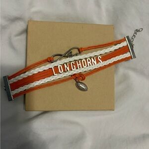 Orange and White Adjustable Texas Longhorns Bracelet